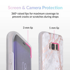 White Marble Rose Gold Chrome Samsung Galaxy Case