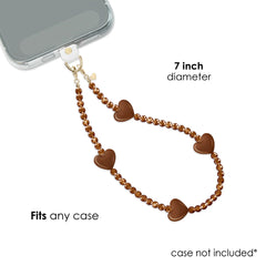 Brown Heart Phone Charm