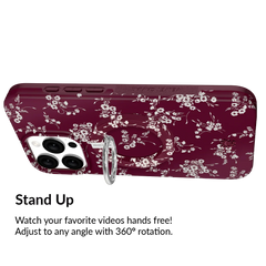 French Burgundy Floral MagSafe Grip Ring
