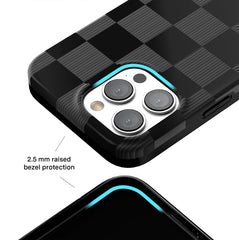 Noir Vibe Checkered iPhone Case