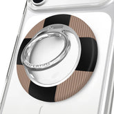 Mocha Vibe Checkered MagSafe Grip Ring