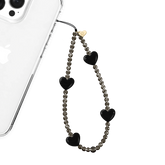 Black Heart Phone Charm
