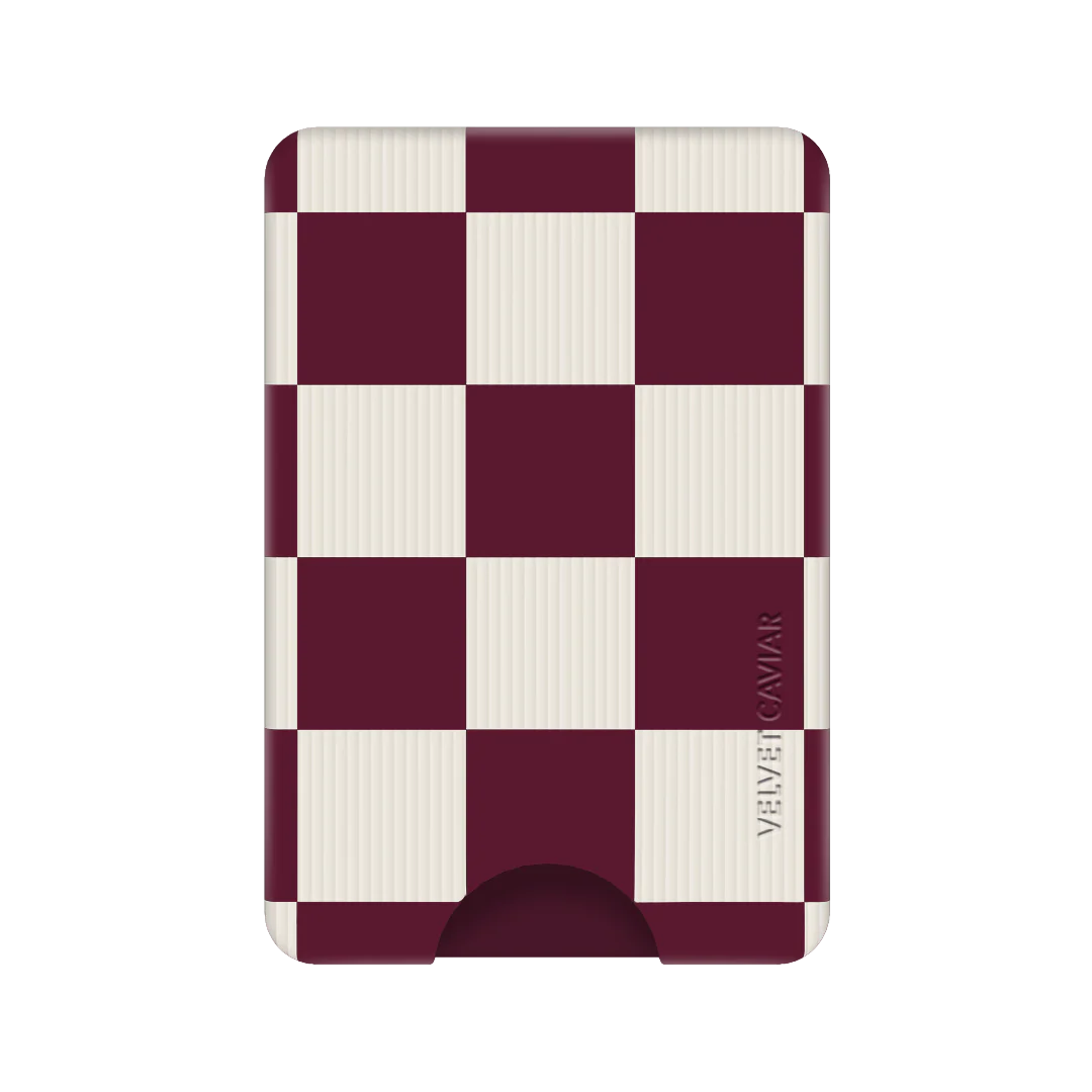 Burgundy Vibe Checker MagSafe Wallet