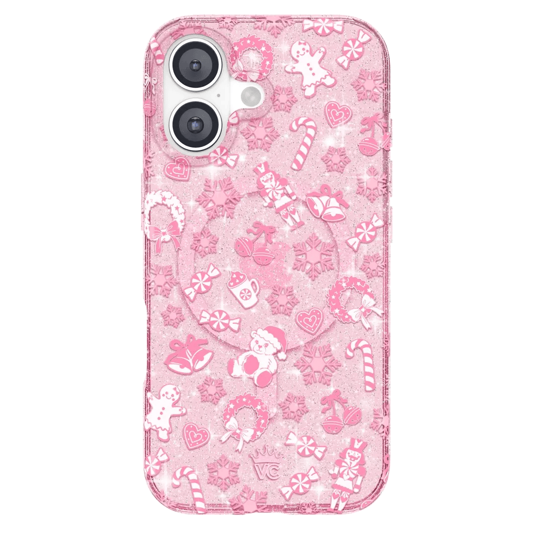 Pink Christmas Glitter iPhone Case
