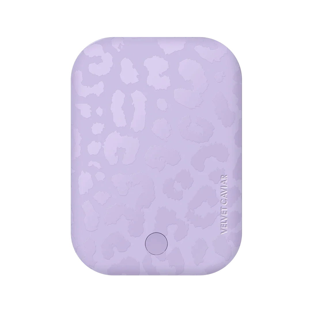 Lilac Leopard Portable MagSafe Charger Power Pack