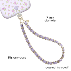 Lilac Leather Chain Phone Charm