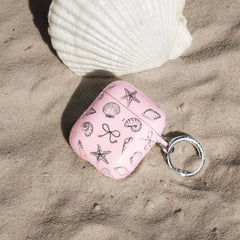 Pink Coastal Seashells AirPod Case