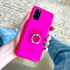 Neon Pink Clear Samsung Case
