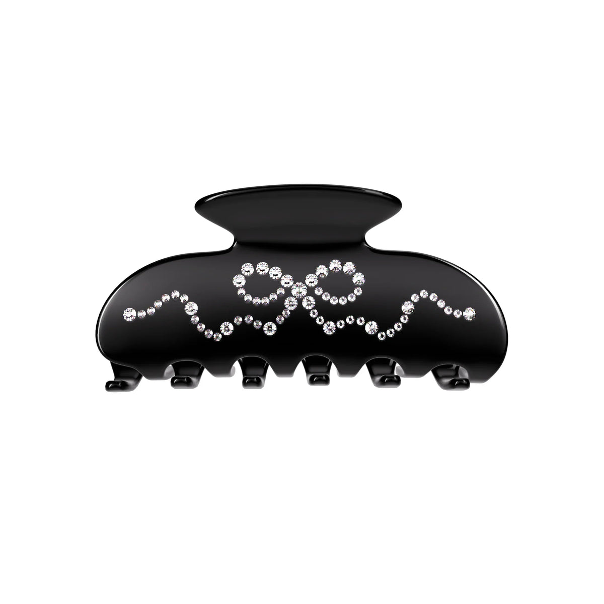 Black Crystal Bow Hair Clip