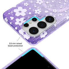 Lavender Cherry Blossom Glitter Samsung Case