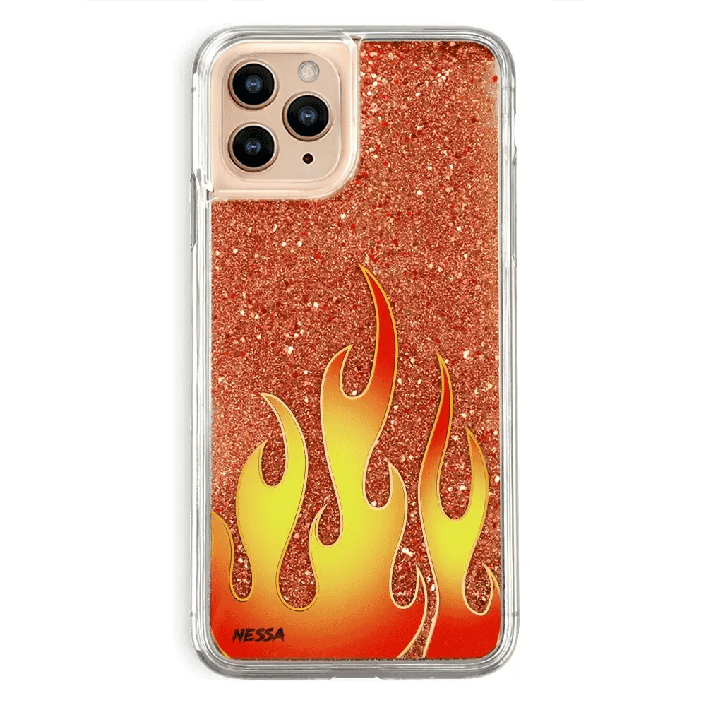 Glitter Flames iPhone Case by Nessa
