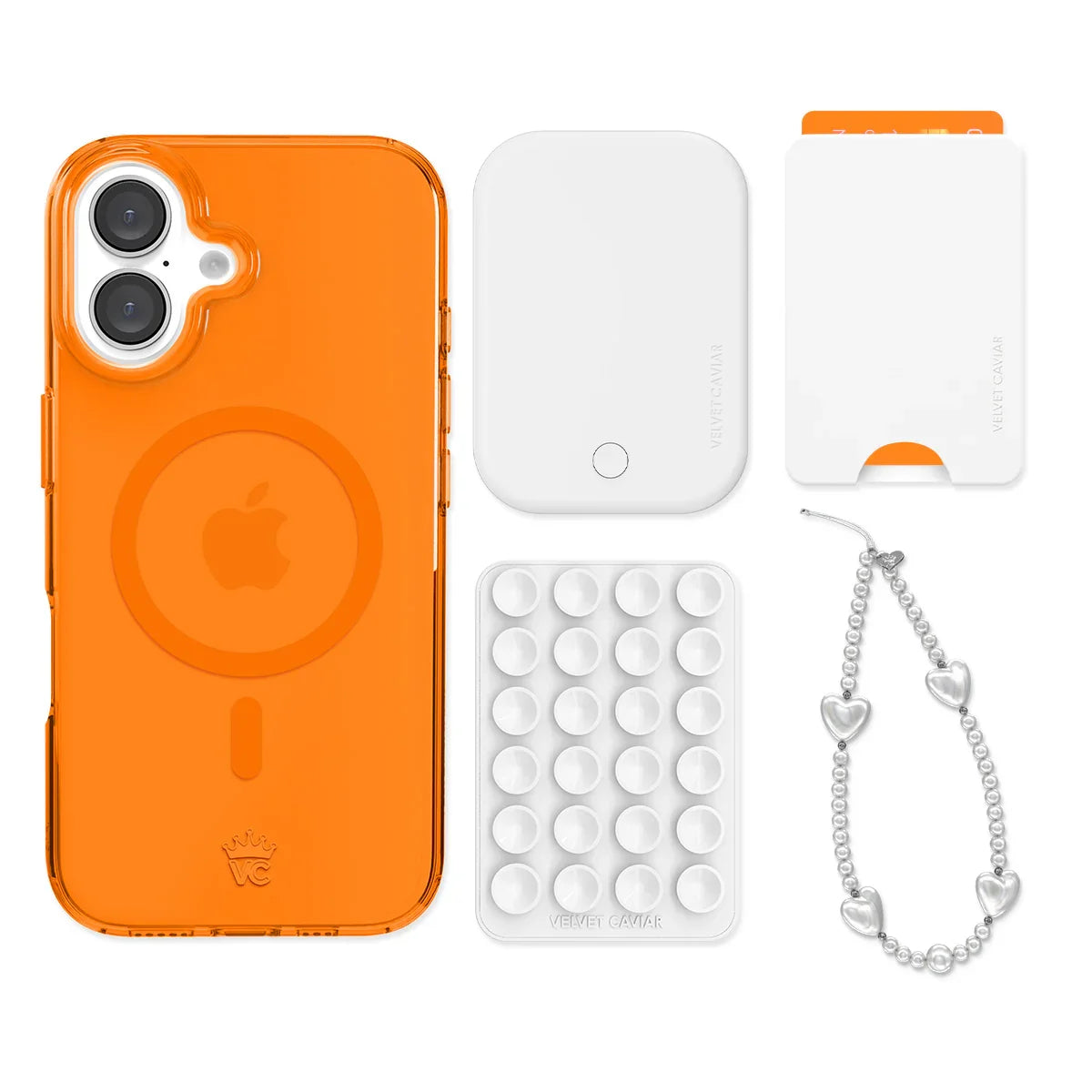 Neon Orange iPhone Bundle Set - Wallet