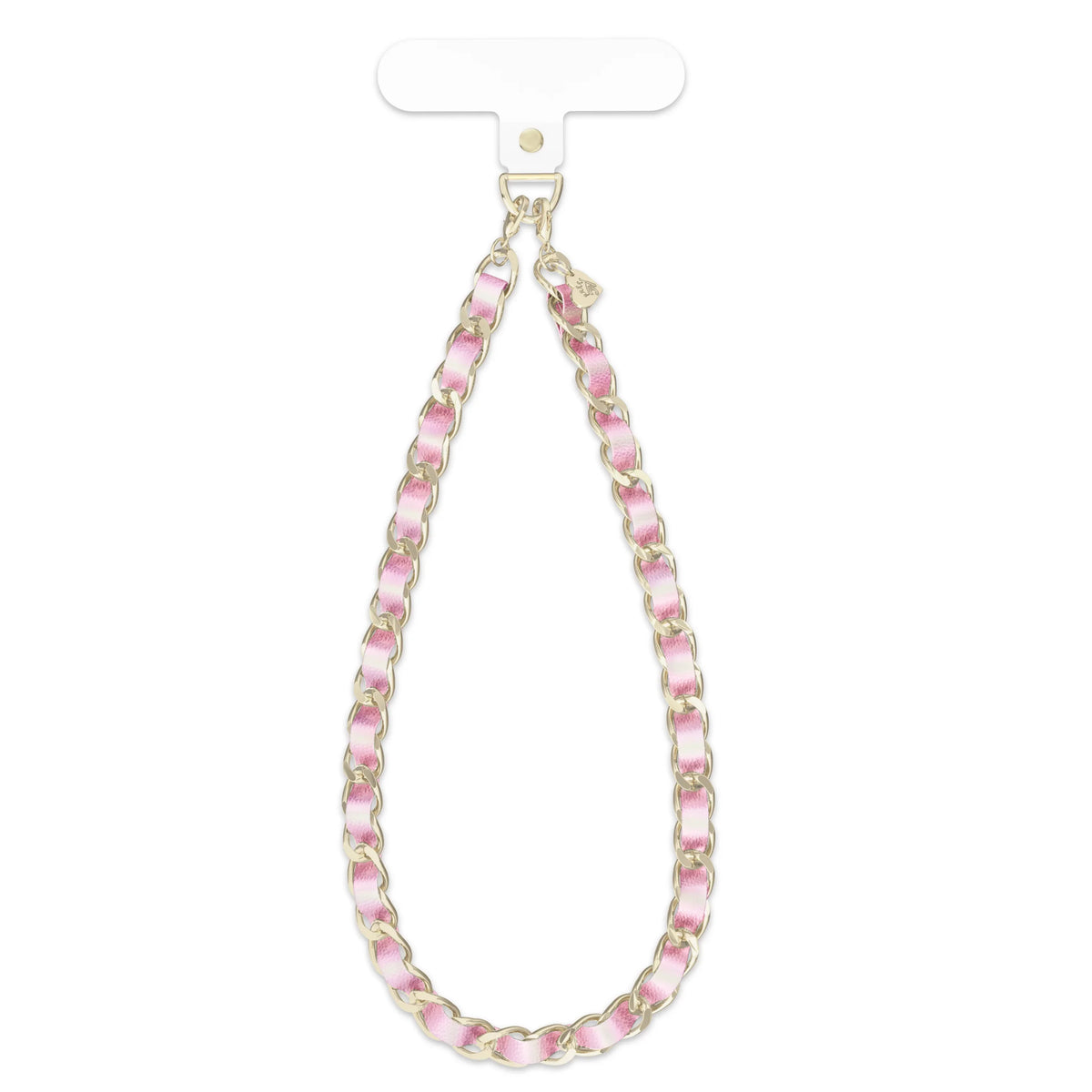 Pink Pearl Leather Chain Phone Charm
