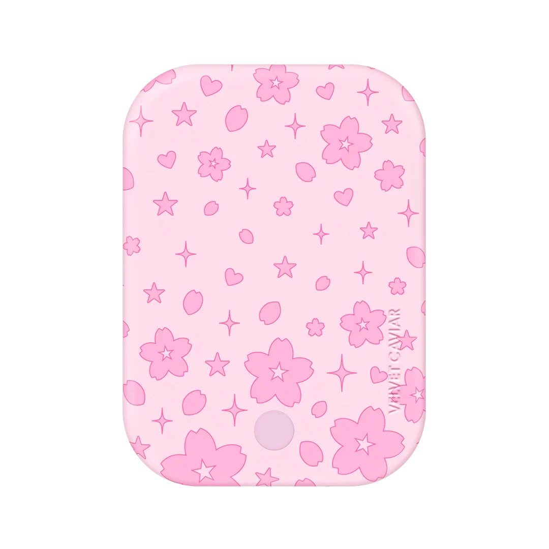 Pink Cherry Blossom Portable MagSafe Charger Power Pack